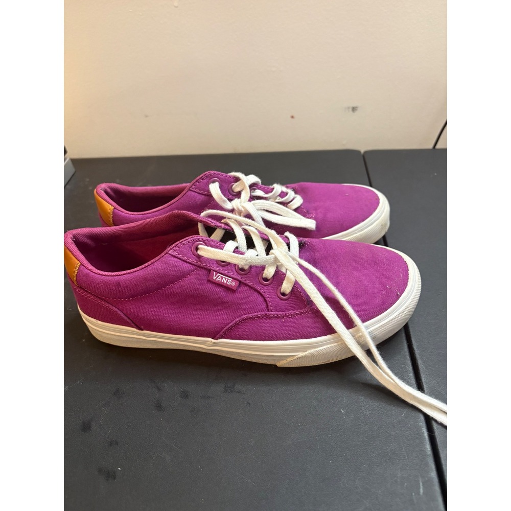 Vans Low Top Magenta Purple Canvas Sneakers Womens Size 7 Lace Up Skate Shoes
